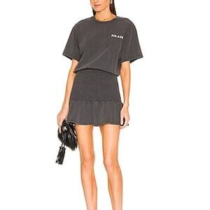 SER.O.YA  Miranda Vintage Black T-Shirt  Smocked Streetwear Dress Size S